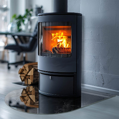 Félovális kandalló alátét Stílusos márvány motívum