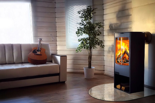 Félköríves üveg alátét kandallóhoz Természet ihlette kőminta