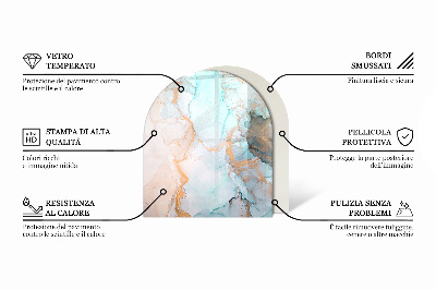 Félköríves üveg alátét kandallóhoz Geometrikus elrendezésű fa minta
