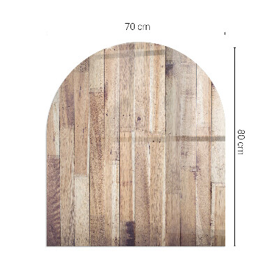 Félköríves üveg alátét kandallóhoz Geometrikus elrendezésű fa minta