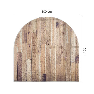Félköríves üveg alátét kandallóhoz Geometrikus elrendezésű fa minta