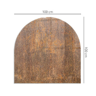 Félovális kandalló alátét Rozsdanyom fém felületen