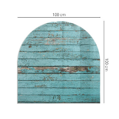 Félköríves üveg alátét kandallóhoz Rusztikus deszkák természetes stílusban