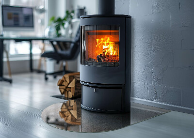 Félovális kandalló üveg alátét Absztrakt minta változatos textúrákkal