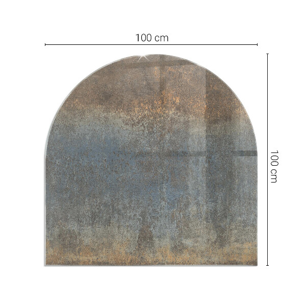 Félovális kandalló üveg alátét Absztrakt minta változatos textúrákkal