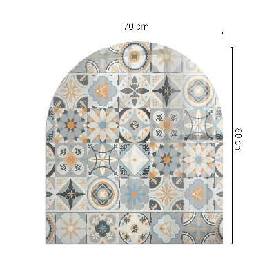 Félovális kandalló alátét Mozaikminták csempézett formákban