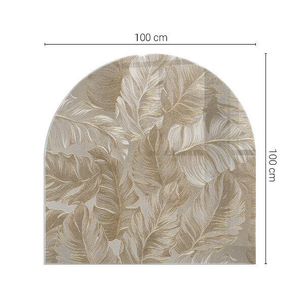 Félovális kandalló üveg alátét Finom levélminták