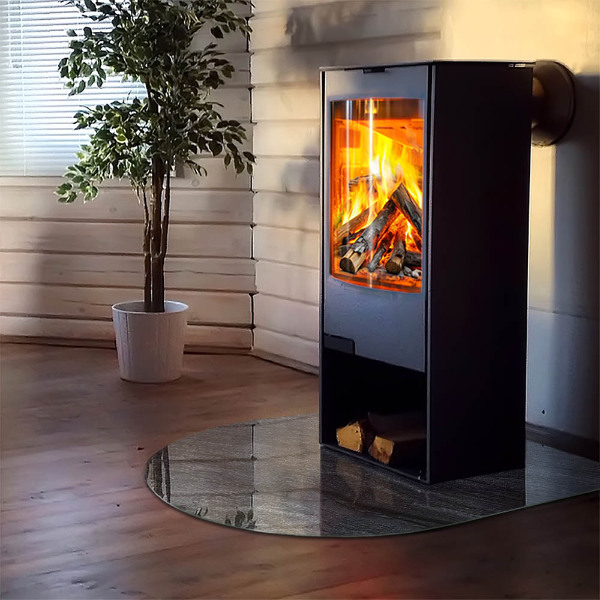 Félovális kandalló alátét Sziklás szerkezet mintázata