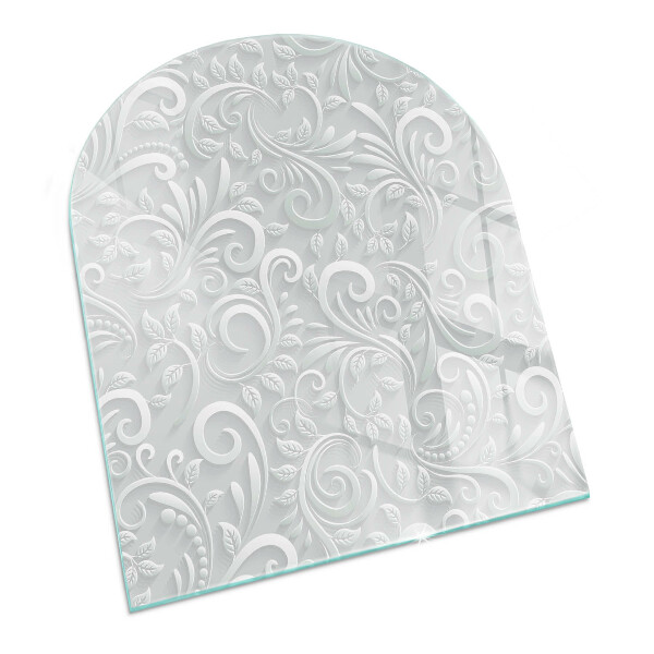 Félovális kandalló üveg alátét Stílusos növényi motívum