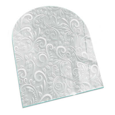 Félovális kandalló üveg alátét Stílusos növényi motívum