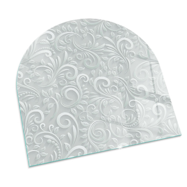 Félovális kandalló üveg alátét Stílusos növényi motívum