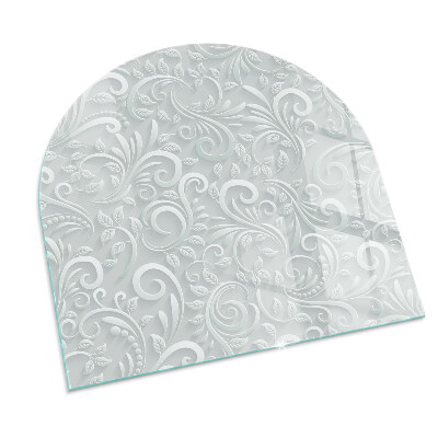 Félovális kandalló üveg alátét Stílusos növényi motívum