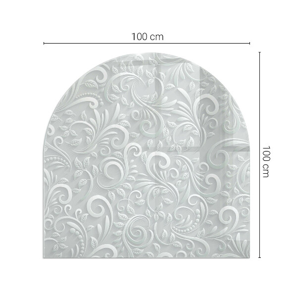 Félovális kandalló üveg alátét Stílusos növényi motívum