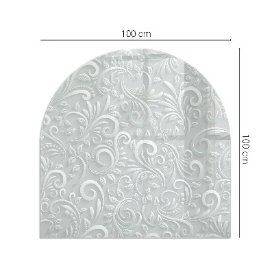 Félovális kandalló üveg alátét Stílusos növényi motívum