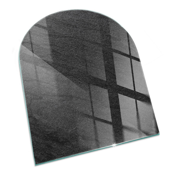 Félköríves üveg alátét kandallóhoz Kő szerkezeti minta