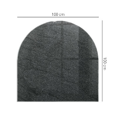 Félköríves üveg alátét kandallóhoz Kő szerkezeti minta