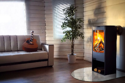 Félovális kandalló üveg alátét Geometriai absztrakció formákban