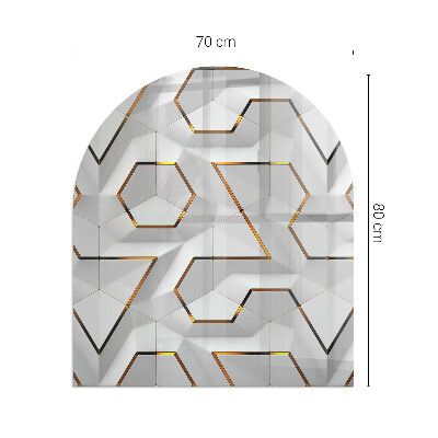 Félovális kandalló üveg alátét Háromdimenziós alakzatok mintázata