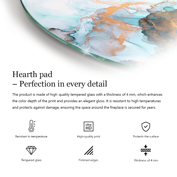 Félovális kandalló alátét Rozsdás minta a háttérben