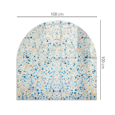 Félköríves üveg alátét kandallóhoz Absztrakt textúra motívum