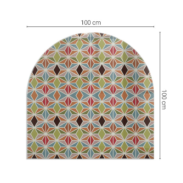 Félovális kandalló üveg alátét Sokszögű minták a weben