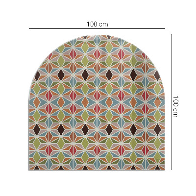 Félovális kandalló üveg alátét Sokszögű minták a weben