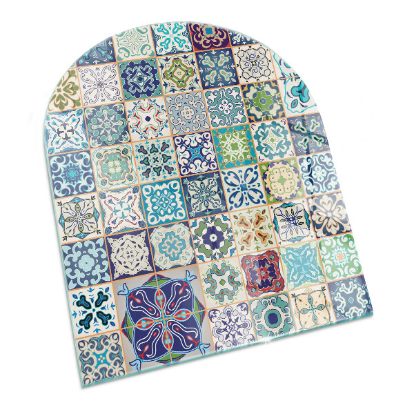 Félovális kandalló alátét Mozaik díszítő minták