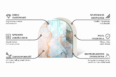Félovális kandalló alátét Mozaik díszítő minták