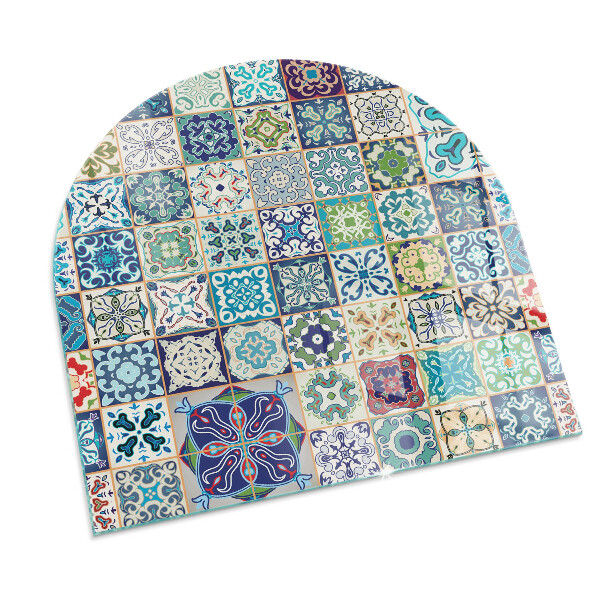 Félovális kandalló alátét Mozaik díszítő minták