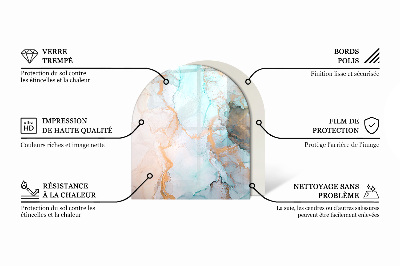 Félovális kandalló üveg alátét Virágmotívum pillangókkal