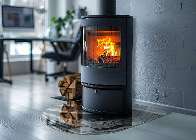 Félovális kandalló alátét Absztrakt hullámos és lineáris minták