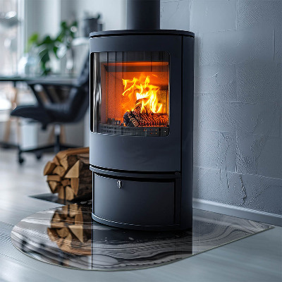 Félovális kandalló alátét Absztrakt hullámos és lineáris minták