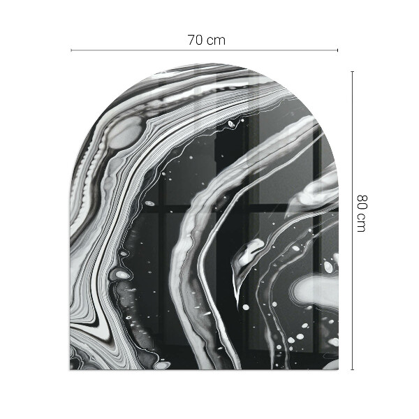 Félovális kandalló alátét Absztrakt hullámos és lineáris minták