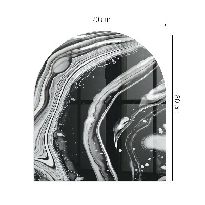 Félovális kandalló alátét Absztrakt hullámos és lineáris minták