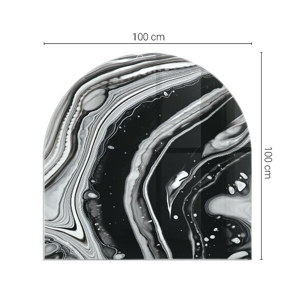 Félovális kandalló alátét Absztrakt hullámos és lineáris minták