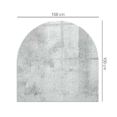 Félköríves üveg alátét kandallóhoz Beton textúra nyers stílusban