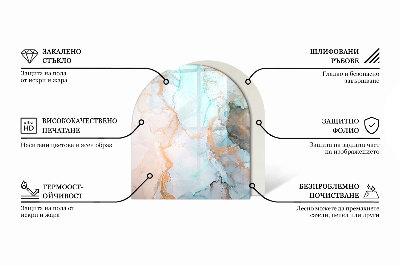 Félovális kandalló üveg alátét Stílusos levelek a szerkezetben