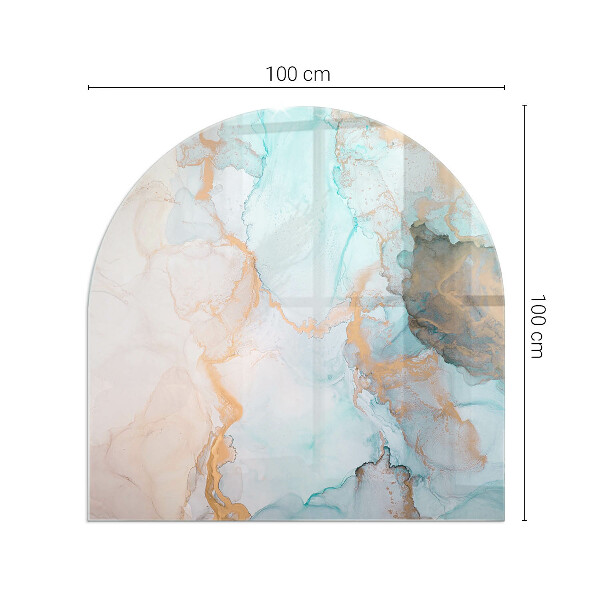 Félovális kandalló alátét Folyékony absztrakt motívum