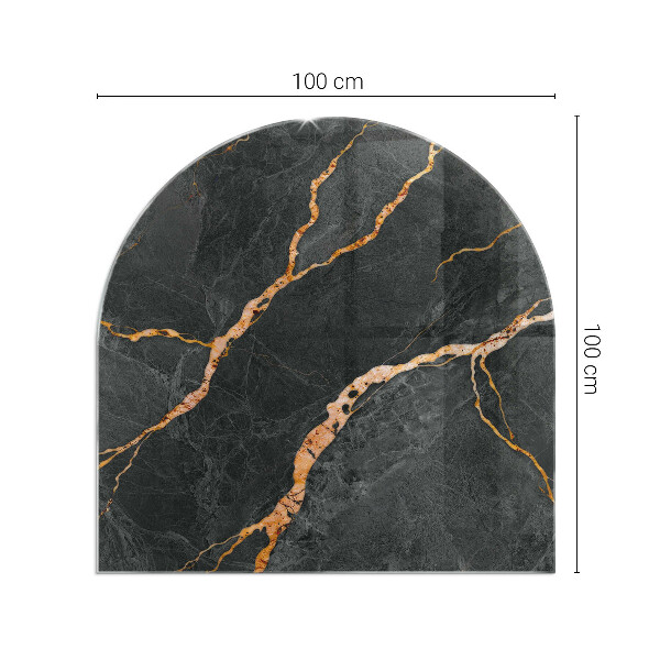 Félovális kandalló alátét Márvány stílus finom erezettel