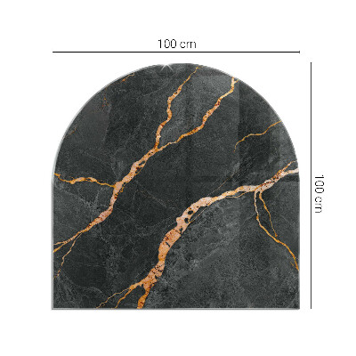 Félovális kandalló alátét Márvány stílus finom erezettel