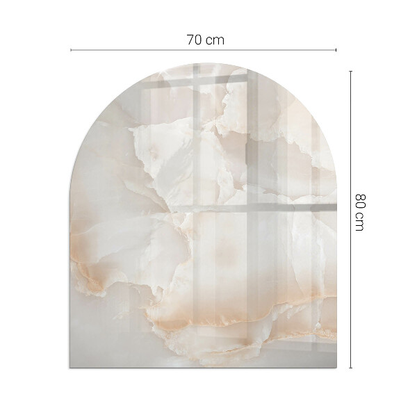 Félköríves üveg alátét kandallóhoz Kő organikus motívum