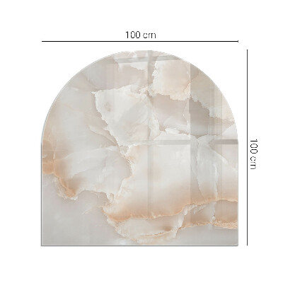 Félköríves üveg alátét kandallóhoz Kő organikus motívum