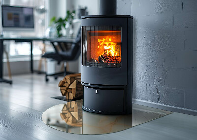 Félovális kandalló üveg alátét Absztrakt márvány motívum