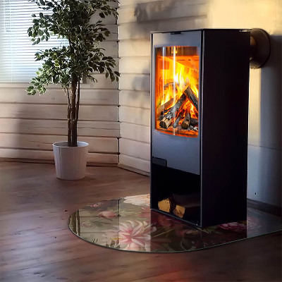 Félovális kandalló alátét Virágos részlet teljes pompájában