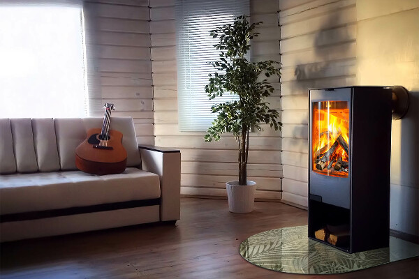 Félovális kandalló üveg alátét Trópusi levelek a háttérben