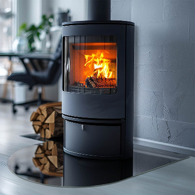 Félovális kandalló alátét Szín Fekete