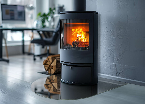 Félovális kandalló üveg alátét Szín: Szürkésbarna