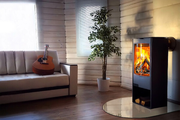 Félköríves üveg alátét kandallóhoz Szín Bézs