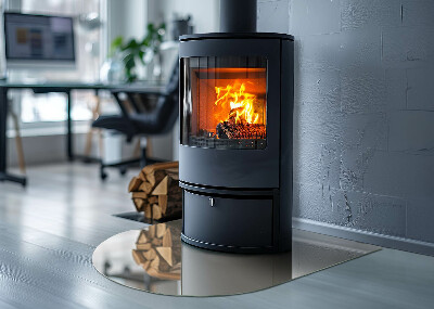 Félovális kandalló üveg alátét Szín Bézs