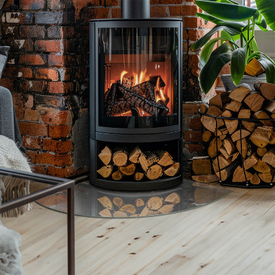 Sarok kandalló üveg alátét Hatásos betonszerkezet